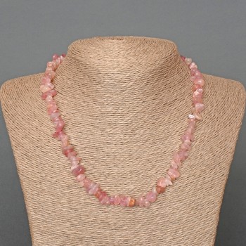 Tourmaline Quartz Necklace, Natural Stone Chips, 8x3 mm, Length 47 cm