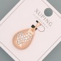 Pendant 'Heart' Xuping with White Crystals, Diameter 14.5×19 mm, Length 27 mm, 18K Gold Plating