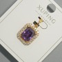 Xuping Pendant with Violet Crystal and White Crystals, diameter 13×15 mm, length 23 mm, 18K Plating
