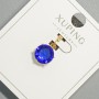 Pendant Xuping with blue crystal, diameter 9 mm, length 17 mm, 18K gold plating