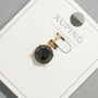 Xuping Pendant with Black Crystal, diameter 9 mm, length 17 mm, 18K Gold Plating