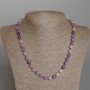 Lepidolite Necklace, natural stone, faceted cube beads, diameter 7 mm ±, length 50 cm