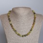 Grossular Necklace (Green Garnet) natural stone smooth bead, 8 mm diameter, 48 cm length ±
