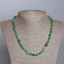 Green Agate Natural Stone Faceted Bead Necklace, diameter 6x10 mm ±, length 51 cm ±