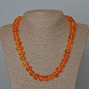 Bead Necklace Orange Crystal (Amber-Toned), Faceted Beads, 12x8 mm, Length 50 cm