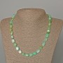 Chrysoprase natural stone necklace, faceted beads, 9x11 mm diameter, 50 cm long