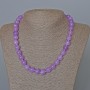 Amethyst Necklace (synthetic tinted quartz) smooth round beads, diameter 10.5 mm, length 47 cm