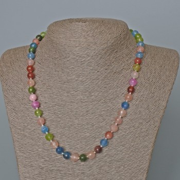 Necklace 'Assortment' of natural stone, faceted bead, 8 mm diameter, 49 cm length