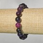 Bracelet with Multicolored Cat's Eye natural stone smooth beads, diameter 10.5 mm, length 18 cm (stretch)