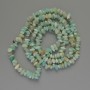 Amazonite beads, natural stone chips, 7×3 mm diameter, 80 cm length on thread