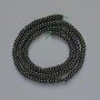 Beads Green Aventurine, Synthetic Smooth Rondelle, 4x2 mm diameter, 39 cm length on thread