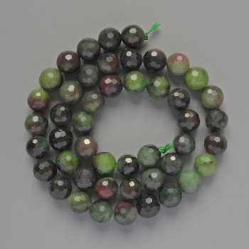 Zoisite Beads, Natural Stone, Faceted Round Beads, 8mm Diameter, 38cm Length on Thread