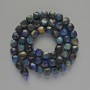Beads Blue Tiger's Eye toned natural stone faceted cube, diameter 7 mm ±, length 39 cm on thread