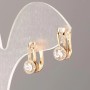Xuping Earrings 18K Gold-Plated with White Crystals, Diameter 15x6.5 mm