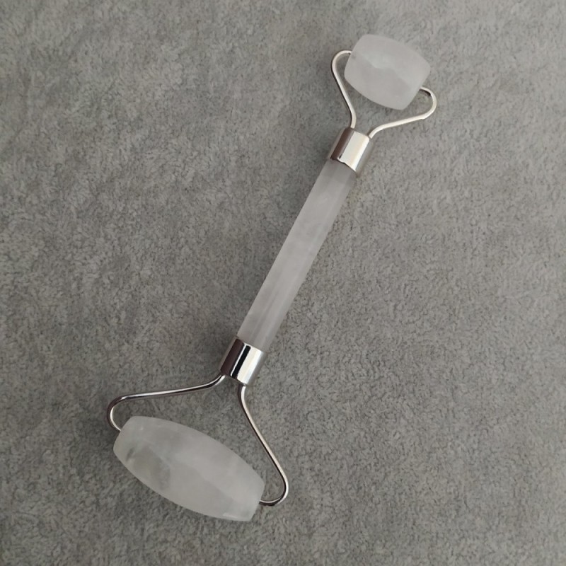 Double-Sided Crystal Massager, 14.5 cm, Silver-Colored Metal