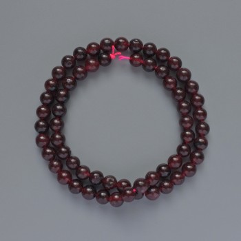 Tourmaline beads, smooth ball, diameter 6.5 mm, length 38 cm, on thread