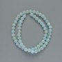 Aquamarine Beads (synthetic acrylic) Smooth beads, 6mm diameter, approx. 40cm length on beading line
