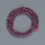 Ruby beads, natural stone, faceted cube, 4 mm diameter, 38 cm length on thread