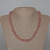 Strawberry Quartz Necklace, Natural Stone Smooth Beads, 8.5 mm Diameter, 47 cm Length