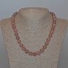 Strawberry Quartz Necklace, Natural Stone, Smooth Bead, 10.5 mm Diameter, 48 cm Length