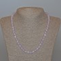Lavender Amethyst Necklace with natural stone, smooth round beads, 6.5 mm diameter, 49 cm length