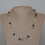 Necklace of Rutilated Quartz Hairy Quartz, natural stone, smooth beads, diameter 8.5 mm, length 49 cm