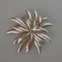 Brooch Pendant Chrysanthemum Flower in Silver-Toned Metal, 60x60 mm