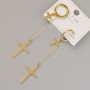 Xuping Earrings 'Cross, diameter 23, 5×13 mm, 12.5×8 mm ±, length 68 mm ± Lemon Gold Plating'