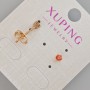 Xuping stud earrings with red crystal, diameter 4 mm ± 18K Gold Plating