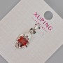 Xuping Pendant with Red Crystal, Diameter 24 x 11 mm ± Rhodium