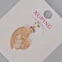 Xuping Pendant 'Mom with Baby' with White Crystals, diameter 27x17 mm, 18K Gold Plating