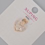 Xuping Pendant 'Heart' with White Rhinestones and White Enamel, diameter 18x14 mm, 18K Gold Plating