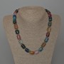 Necklace of multicolored agate with natural stone blocks, approximately 11×15 mm, length 49 cm