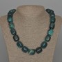 Green Agate Necklace, Natural Stone, Bar-Shaped Beads 16×19 mm, Length approximately 53 cm
