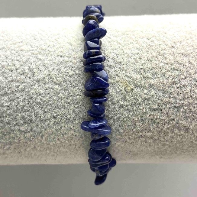 Sodalite bracelet with natural chip stones, 5×2 mm diameter, length 18 cm ± (stretch)