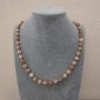 Selenite Necklace, natural stone, smooth beads, diameter 8 mm (±), length 46-49 cm