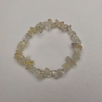 Assorted Bracelet: Rock Crystal and Citrine Chip, 8x3 mm, 18 cm long, stretch