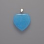 Heart Pendant with Aquamarine, 20×20×6 mm ±, length 28 mm