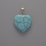 Pendant 'Heart' in Blue Turquoise, diameter 20 x 20 x 6 mm ±, length 28 mm ±