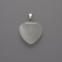 Heart Pendant in White Cat's Eye, diameter 20x20x5 mm, length 26 mm