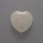 Heart Pendant from Mountain Crystal, diameter 30x30x12 mm, length 36 mm