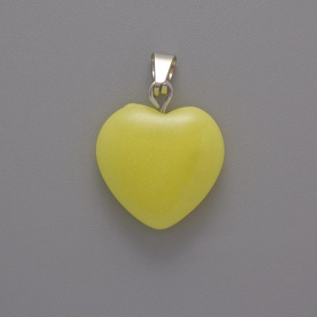 Heart Pendant with Citrine (Synthetic), 16×16×5 mm, length 23 mm ±