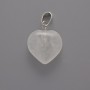 Heart Pendant with Mountain Crystal, diameter 15x15x6 mm ±, length 23 mm ±