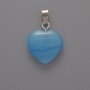 Blue Cat's Eye Heart Pendant, 15×16×5 mm, 23 mm long