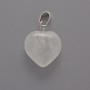 Heart Pendant with Mountain Crystal, diameter 20x20x6mm+-, length 28mm+-