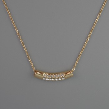 Pendant on a golden metal chain, diameter 4×22 mm, thickness 1 mm, length 40–45 cm