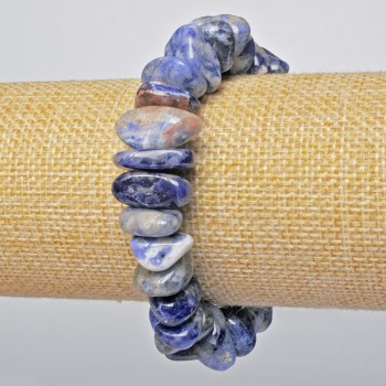 Sodalite bracelet with natural stone, faceted beads, diameter 13×6 mm, length 18 cm, stretch