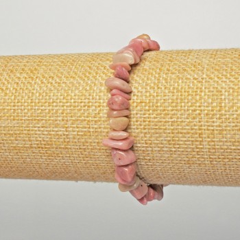 Bracelet Rhodonite natural stone granules, 6×4 mm, length 18 cm, stretch