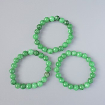 Chrysoprase Bracelet (Pressed) Smooth Bead, Diameter 10mm, Length 18cm (Stretch)