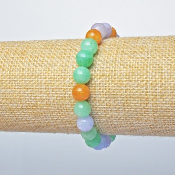 Assortment Bracelet (pressed) smooth ball beads, 8mm diameter +/-, length 18cm +/- (stretch)